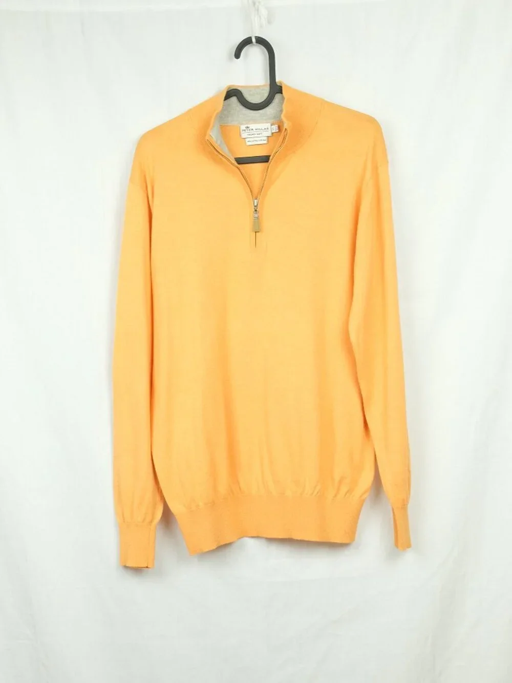 Peter Millar Quarter-Zip Sweater Cotton Orange Size S Casual Wear